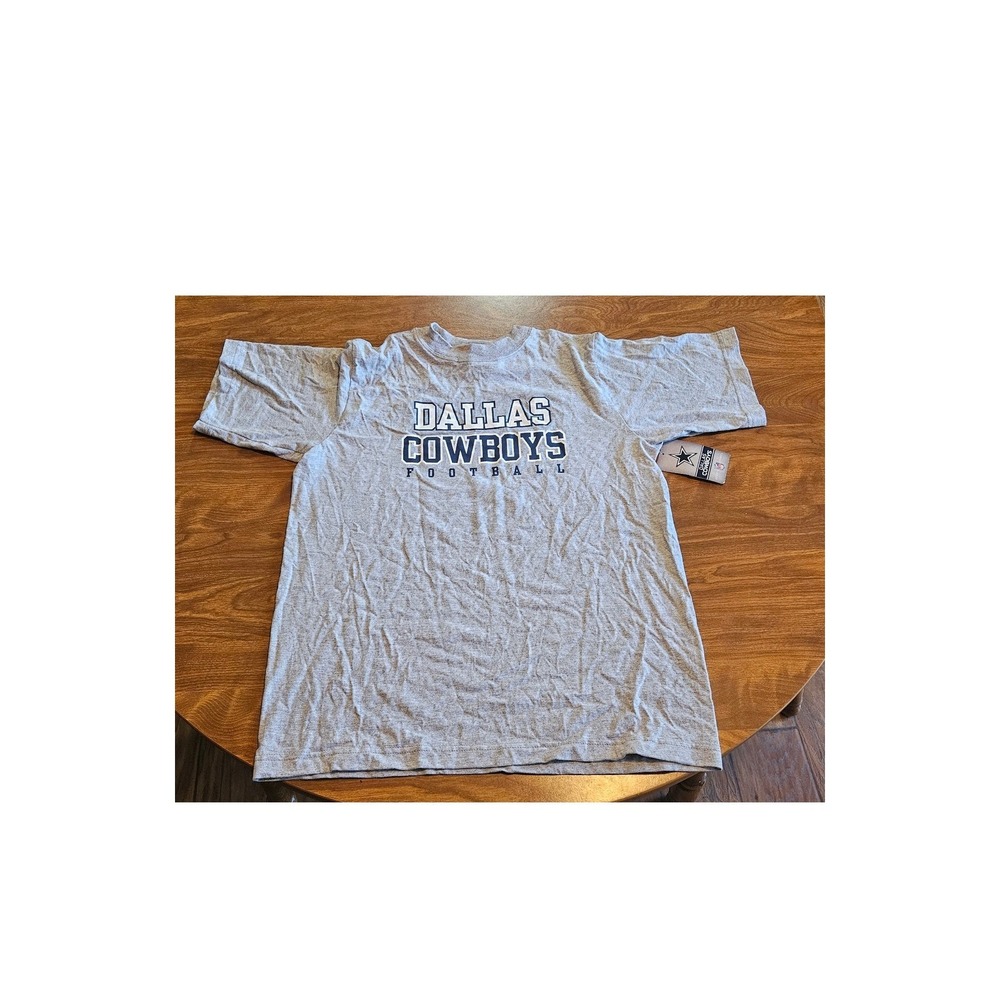 Dallas Cowboys Football Youth T-Shirt Size L (16-18) Gray Authentic New‎
